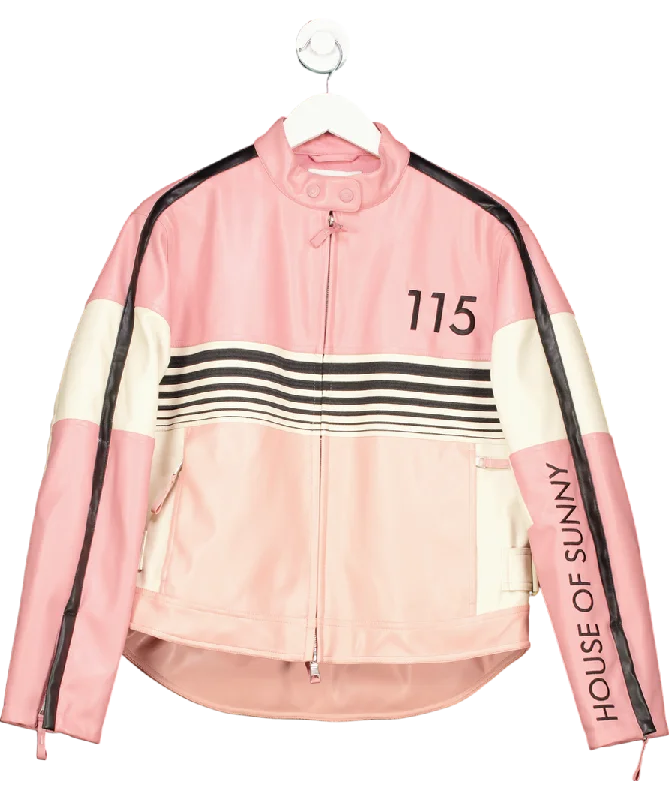 HOUSE OF SUNNY Pink The Racer Jacket UK S Mesh Jacket Canvas Jacket Denim Jacket