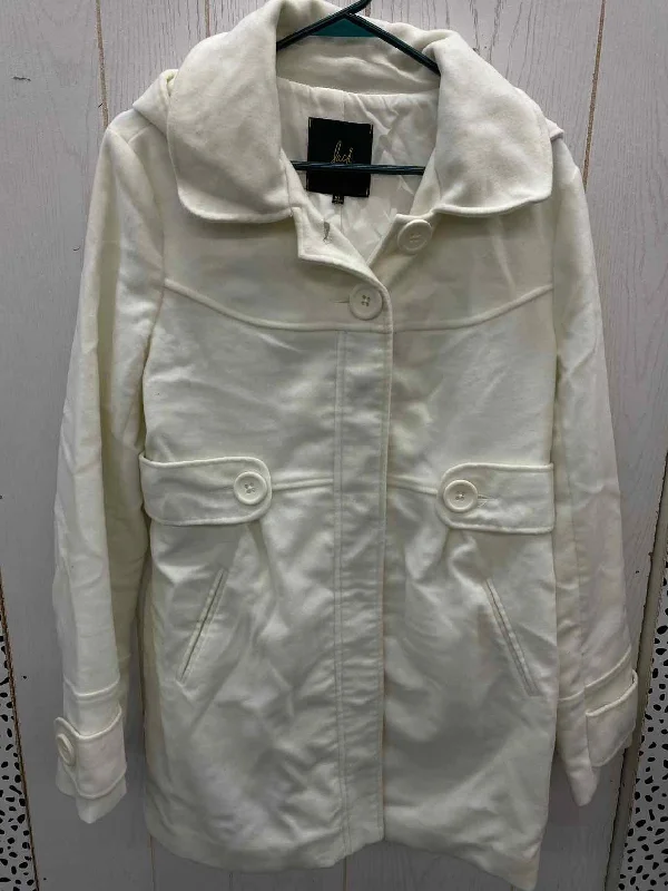 JACK Cream Womens Size L/XL Jacket (Outdoor) Boat Neck Shawl Collar Notched Collar