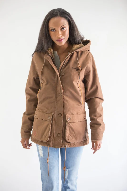 Kimes Ranch Womens Awa Brown Cotton Blend Cotton Jacket Elasticated Jacket Padded Jacket Insulated Jacket Kimes Ranch Womens Awa Brown Cotton Blend Cotton Jacket Elasticated Jacket Padded Jacket Insulated Jacket