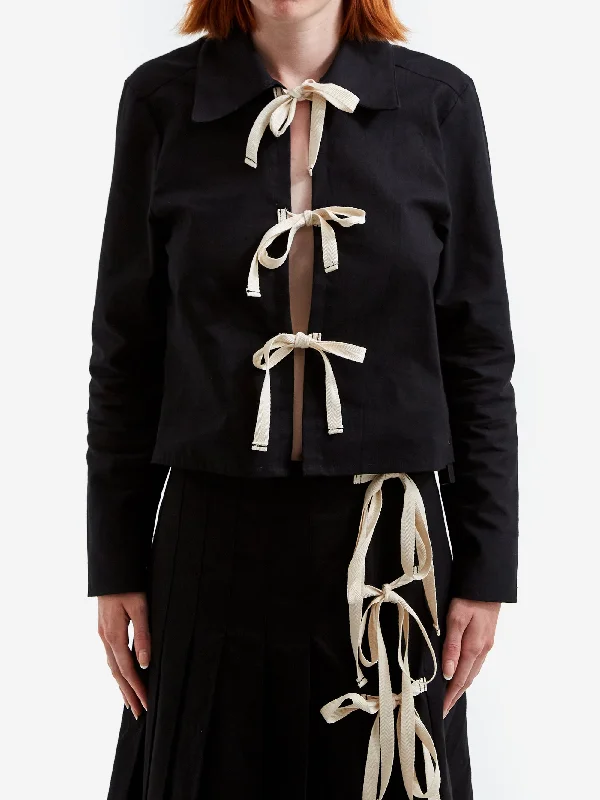 Lauren Perrin Sailor Jacket - Black Welt Pockets Slit Pockets Flap Pockets