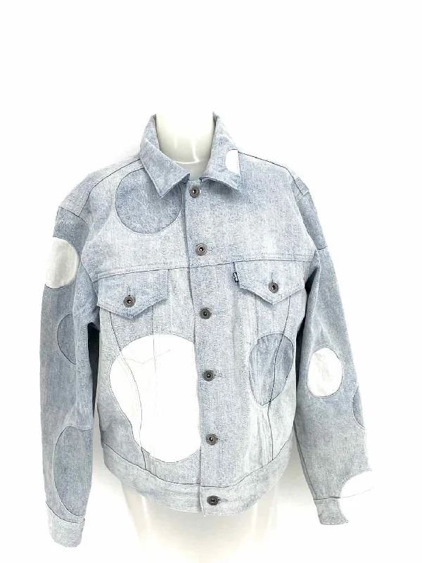 Levi's Women's Light Blue Denim Dots Size L Jacket Notch Collar Jacket Peter Pan Collar Jacket Cowl Neck Jacket Levi's Women's Light Blue Denim Dots Size L Jacket Notch Collar Jacket Peter Pan Collar Jacket Cowl Neck Jacket