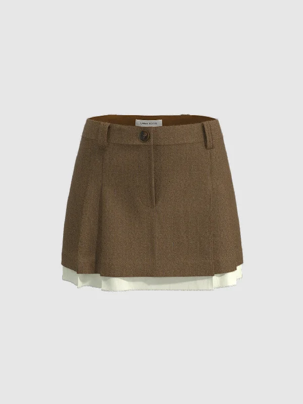 Mini Regular A-Line Skirts corduroy skirt textured
