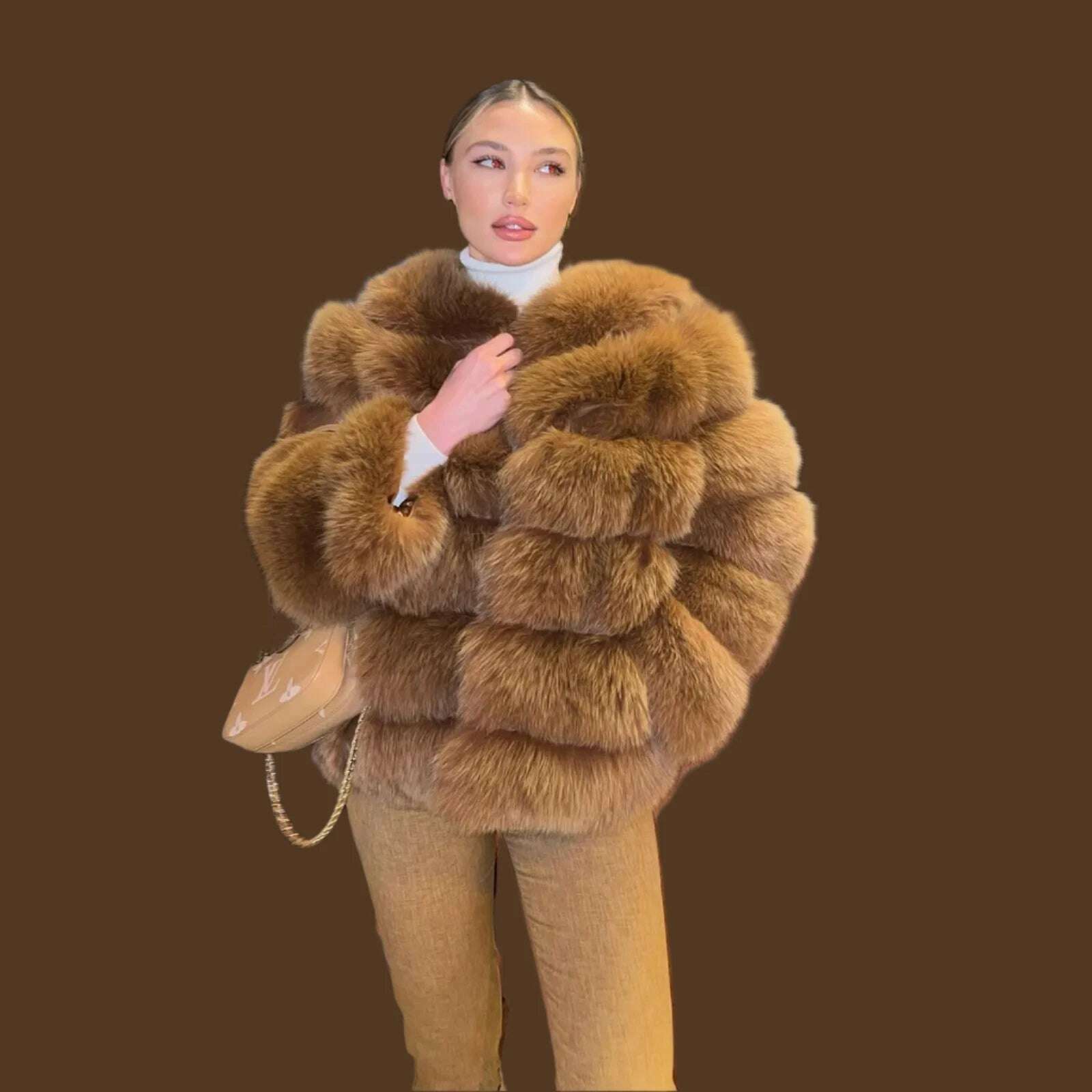 New Women Natural Genuine Fox Fur Short Coat Winter Luxury Real Fox Fur Warm Jacket Lady Elegant Genuine Fur Thick Overcoat Wool Jacket Cashmere Jacket Tweed Jacket New Women Natural Genuine Fox Fur Short Coat Winter Luxury Real Fox Fur Warm Jacket Lady Elegant Genuine Fur Thick Overcoat Wool Jacket Cashmere Jacket Tweed Jacket