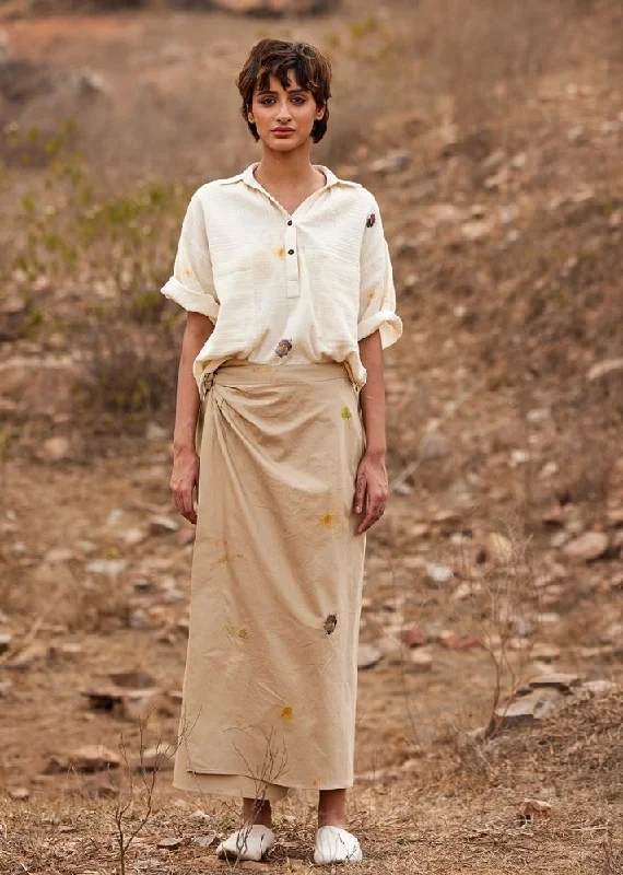 Oxford Wrap Skirt midi skirt versatile