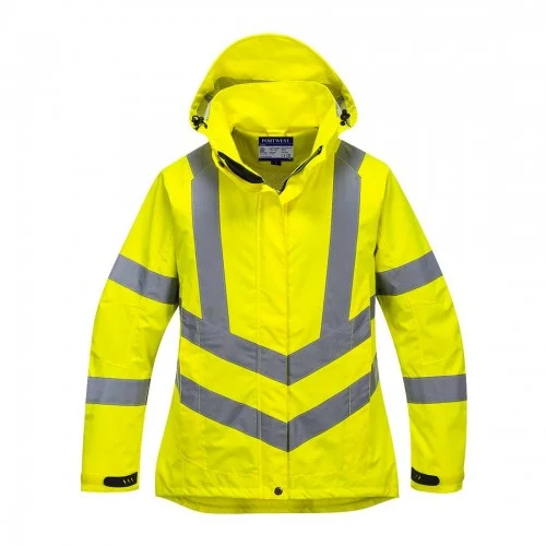 Portwest Womens/Ladies Rain Hi-Vis Breathable Jacket Fleece Fabric Down Fabric Feather Fabric Portwest Womens/Ladies Rain Hi-Vis Breathable Jacket Fleece Fabric Down Fabric Feather Fabric