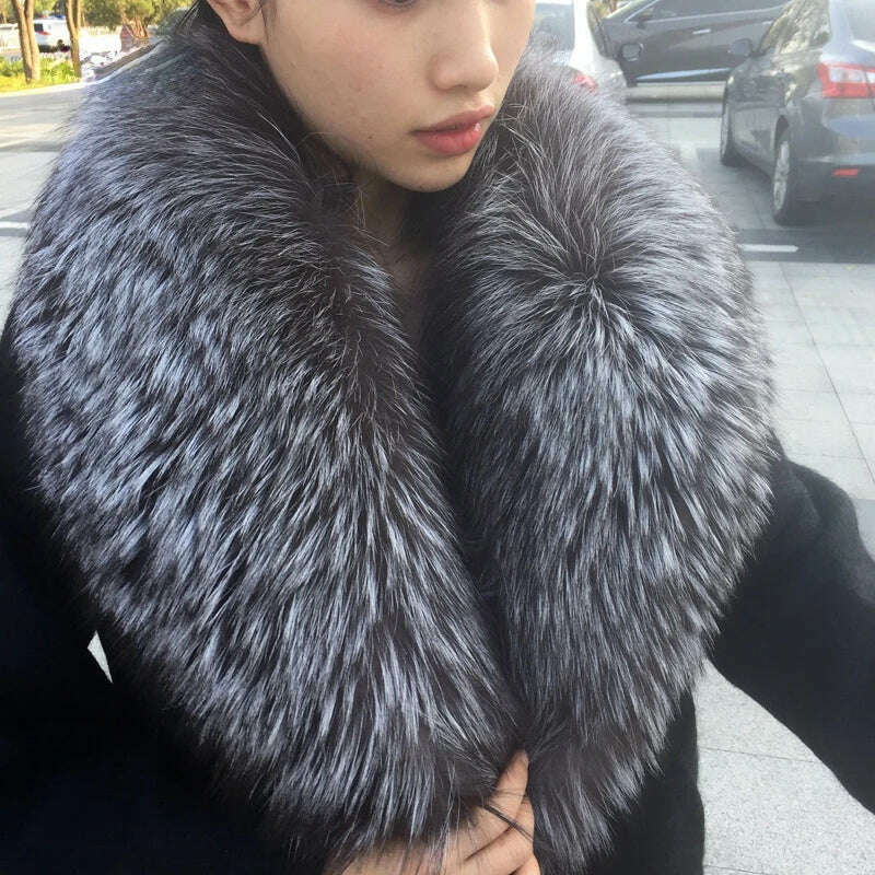 Real Fox Fur Collar For Women Men Coat Jacket Shawl Wraps Winter Warm Fur Collar Extra Large Size Neck Warmer Fur Scarf Shawls Oversized Jacket Tailored Jacket Straight Jacket Real Fox Fur Collar For Women Men Coat Jacket Shawl Wraps Winter Warm Fur Collar Extra Large Size Neck Warmer Fur Scarf Shawls Oversized Jacket Tailored Jacket Straight Jacket
