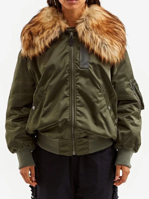 RhodolirioN B-15 Type Big Collar Jacket - Army Twill Cardigan Sweater Pullover