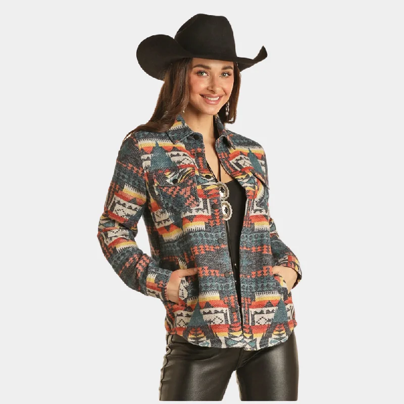 Rock & Roll Denim Plaid Jacket Insulated Jacket Fitted Jacket Loose Jacket