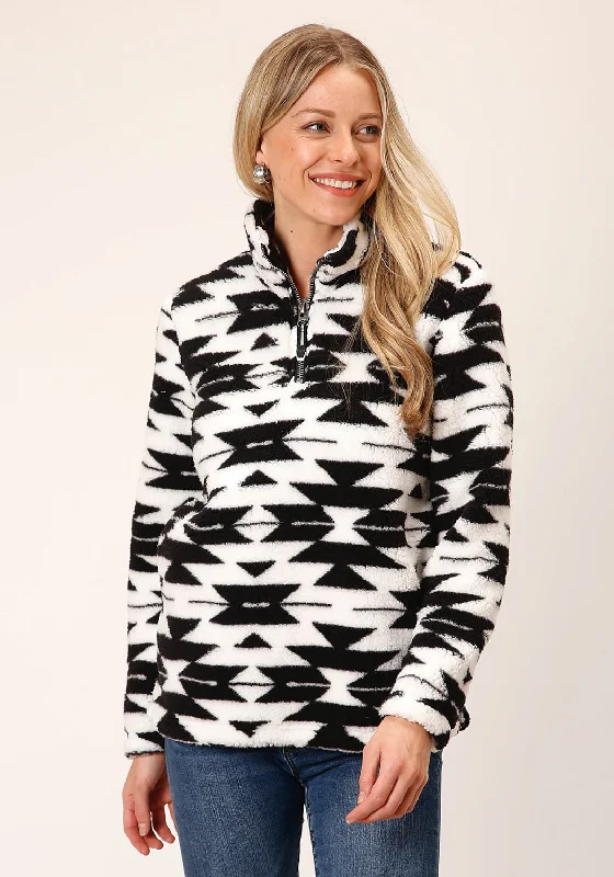 Roper Womens Fuzzy Polar Black/White 100% Polyester Fleece Jacket Mesh Jacket Canvas Jacket Denim Jacket Roper Womens Fuzzy Polar Black/White 100% Polyester Fleece Jacket Mesh Jacket Canvas Jacket Denim Jacket