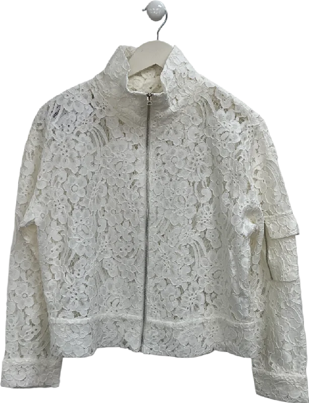 S Deer White Lace Jacket UK S Mesh Jacket Canvas Jacket Denim Jacket