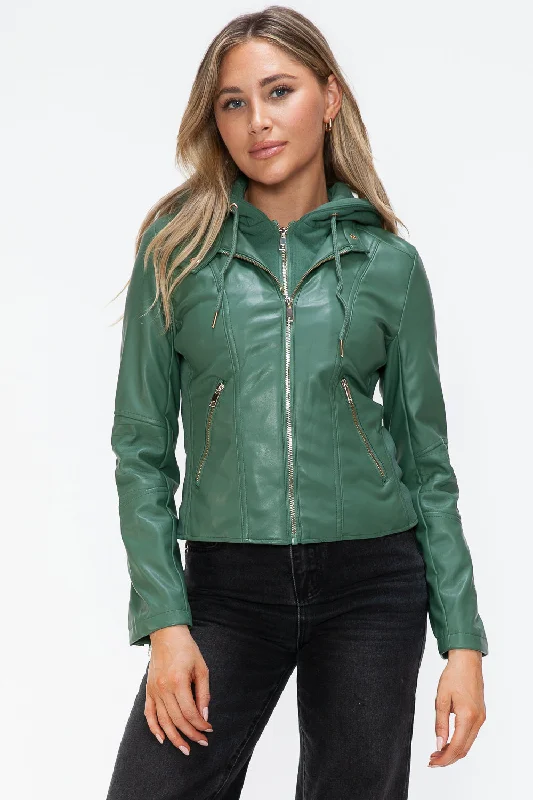 Faux Leather Zip Up Drawstring Hooded Jacket Herringbone Jacket Houndstooth Jacket Plaid Jacket Faux Leather Zip Up Drawstring Hooded Jacket Herringbone Jacket Houndstooth Jacket Plaid Jacket