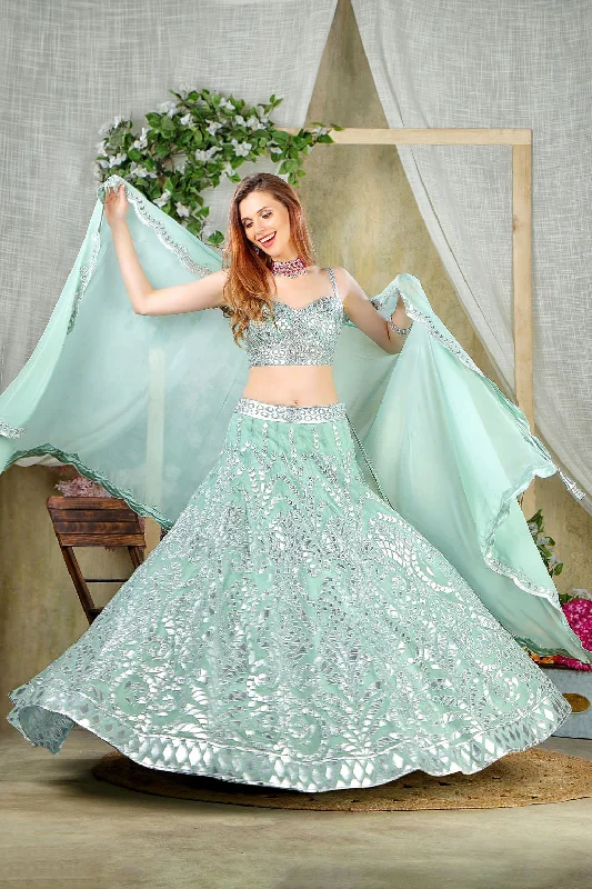 Mint Embroidered top and skirt linen skirt breathable