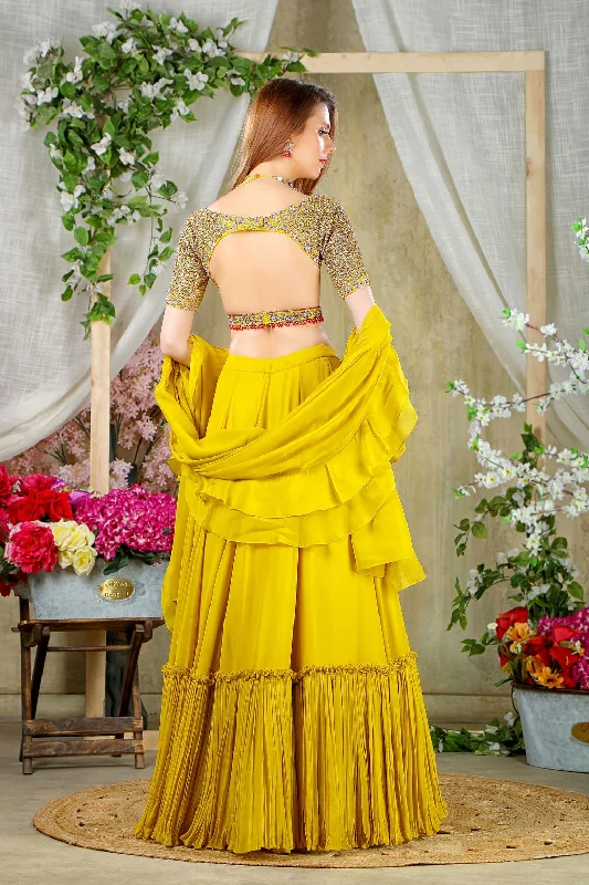 Stylish Lemon Blouse with Skirt leather skirt bold
