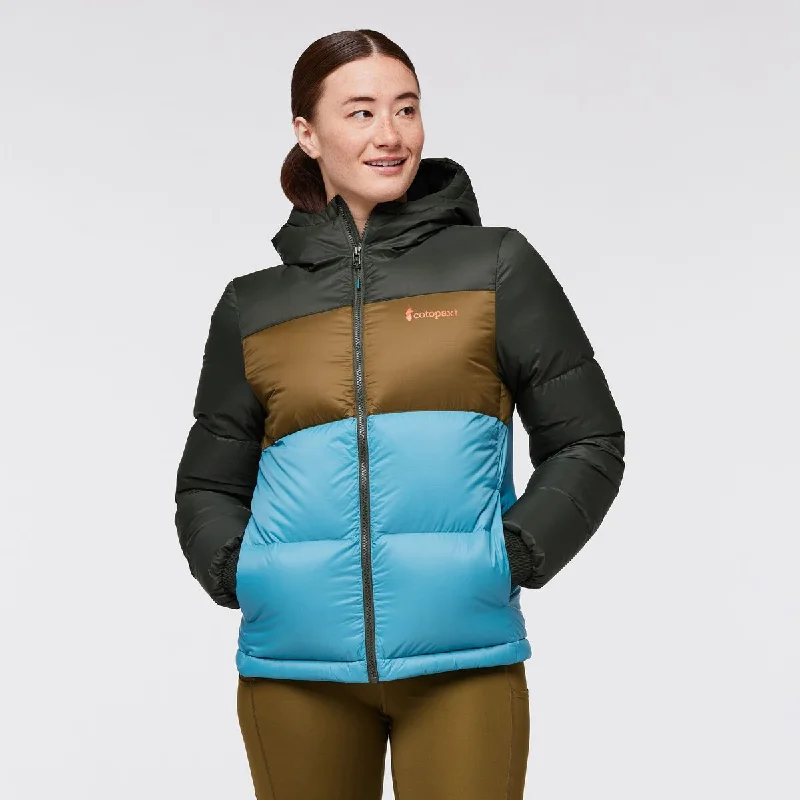 Solazo Down Hooded Jacket - Womens Hoodie Zip-Up Jacket Button-Up Jacket