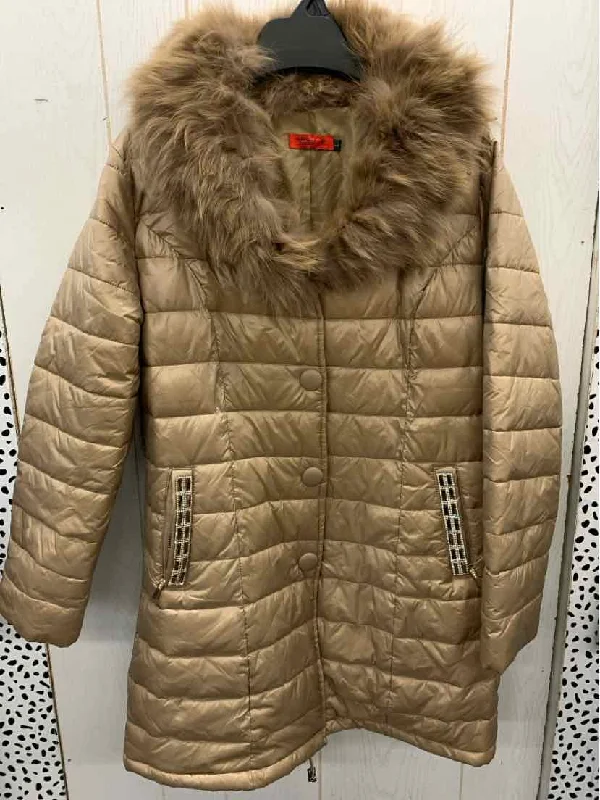 Tan Womens Size L Jacket (Outdoor) Elasticated Jacket Padded Jacket Insulated Jacket Tan Womens Size L Jacket (Outdoor) Elasticated Jacket Padded Jacket Insulated Jacket