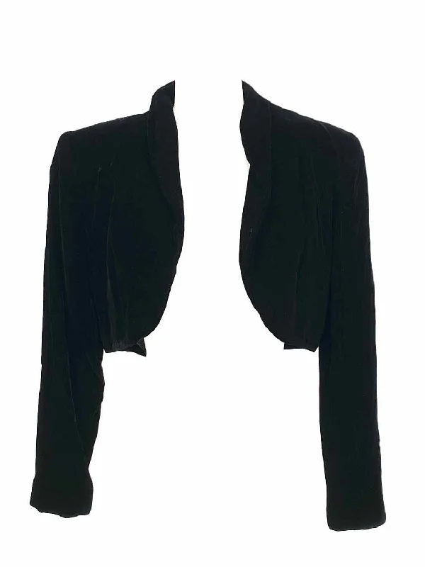 VICTOR COSTA Women's Black Bolero Velvet Size 10 Jacket Zippered Jacket Buttoned Jacket Snapped Jacket VICTOR COSTA Women's Black Bolero Velvet Size 10 Jacket Zippered Jacket Buttoned Jacket Snapped Jacket
