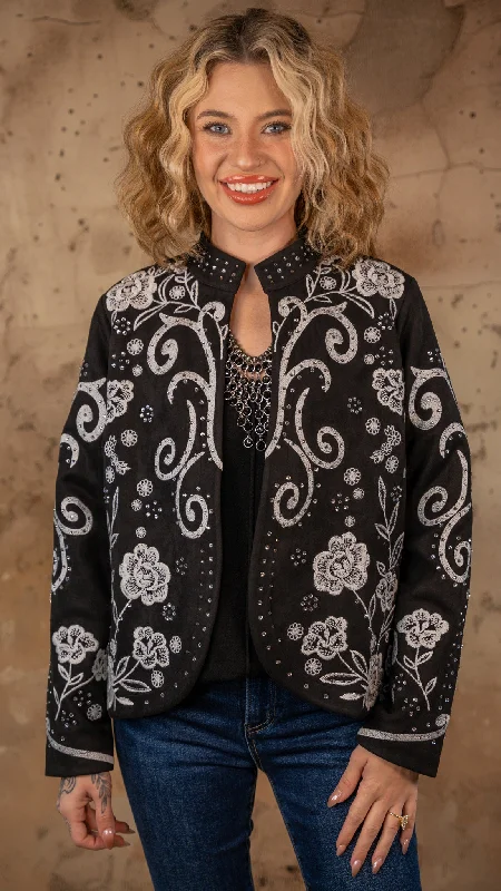 Walk This Way Embellished Jacket Chenille Fabric Brocade Fabric Lace Fabric