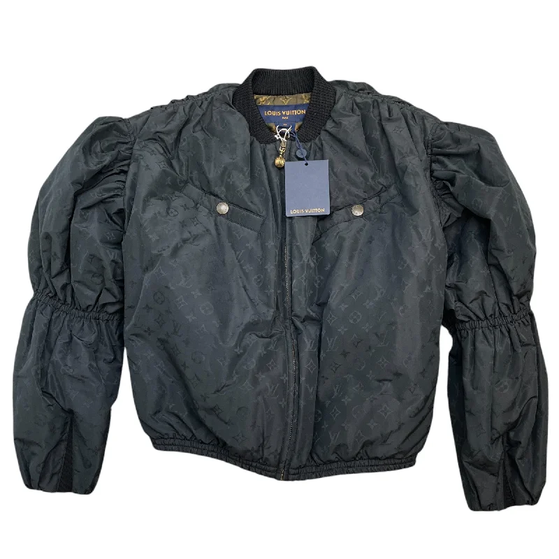 Women's Bishop Sleeves Bomber Jacket Black Size IT 40 / UK 8 Boat Neck Shawl Collar Notched Collar Women's Bishop Sleeves Bomber Jacket Black Size IT 40 / UK 8 Boat Neck Shawl Collar Notched Collar
