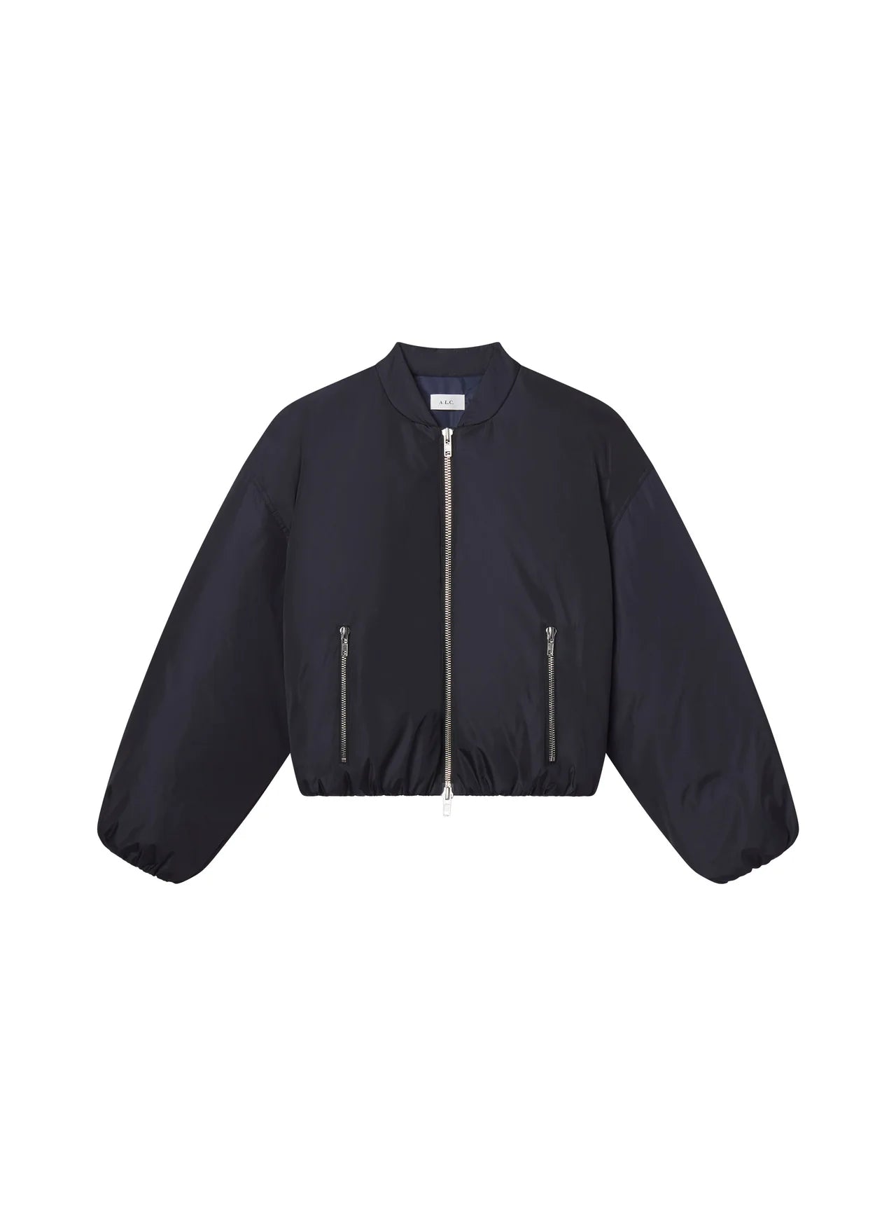 Zane Bomber Jacket - Black Satin Jacket Silk Jacket Chiffon Jacket