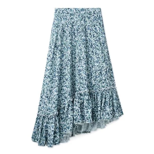 Asymmetrical Skirt - Light Floral cotton skirt soft
