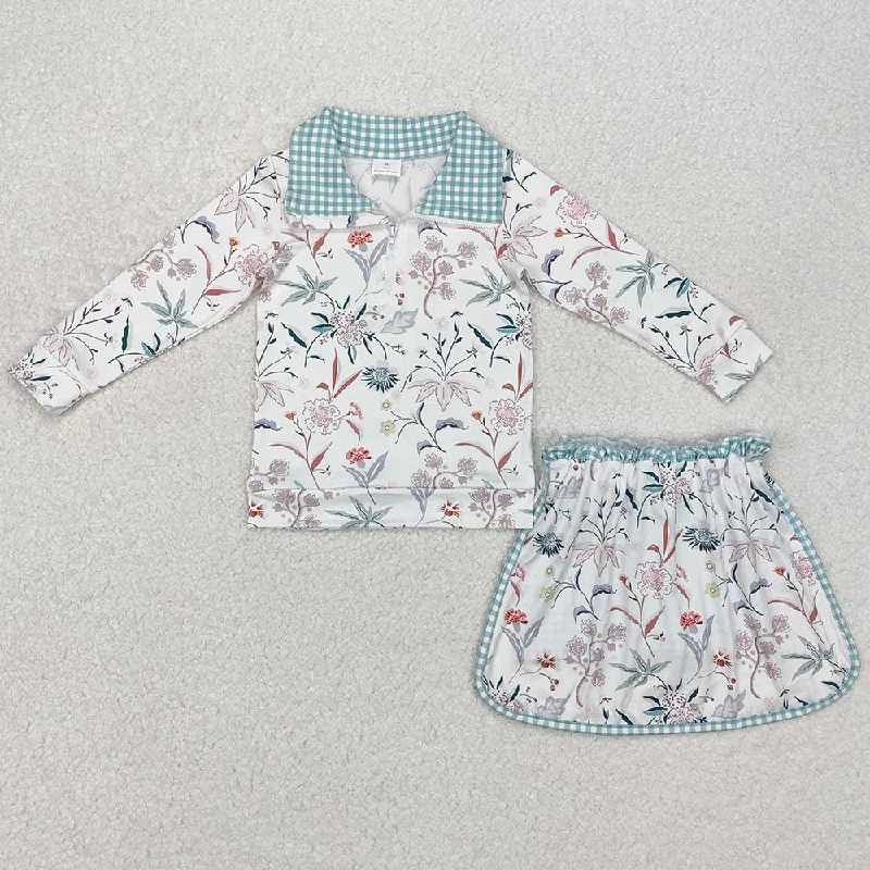 Baby Girls Clothes Flowers Pullovers Top Skort Clothes Sets GLD0973 corduroy skirt durable Baby Girls Clothes Flowers Pullovers Top Skort Clothes Sets GLD0973 corduroy skirt durable