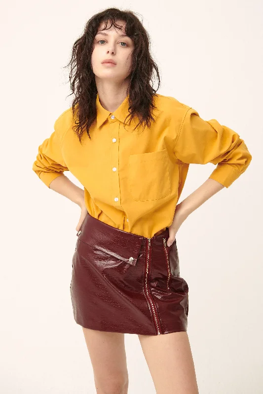 Rae Asymmetric Pleather Skirt linen skirt relaxed