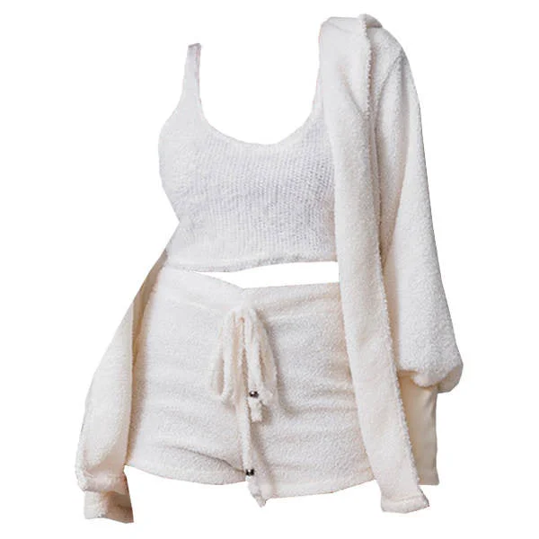 Cozy Up Top + Skirt + Jacket Set silk skirt lustrous