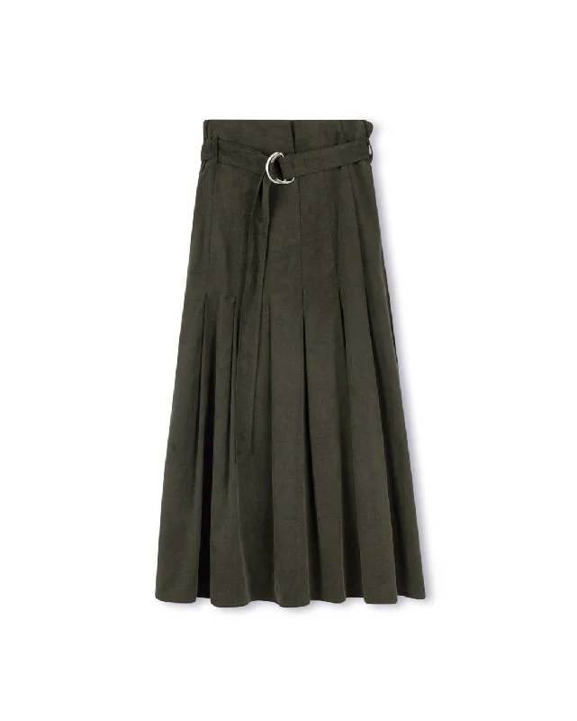 Drop Pleat Skirt leather skirt sleek