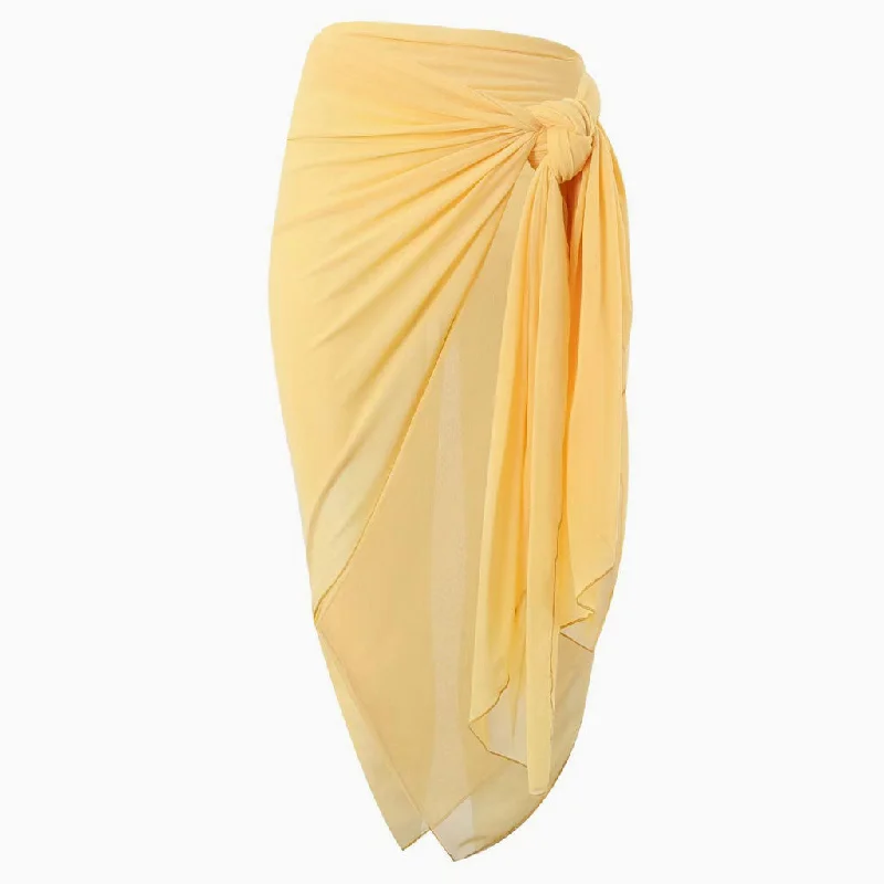 Ethereal Bow Tie Up Triangle High Waist Chiffon Cover Up Beach Sarong wool skirt warm Ethereal Bow Tie Up Triangle High Waist Chiffon Cover Up Beach Sarong wool skirt warm