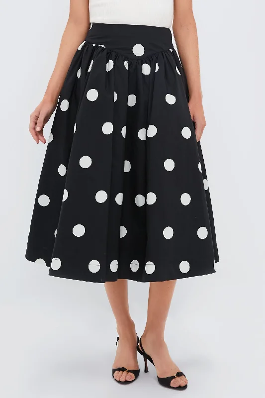 Polka Dot Print Zoe Skirt ruffled skirt detail