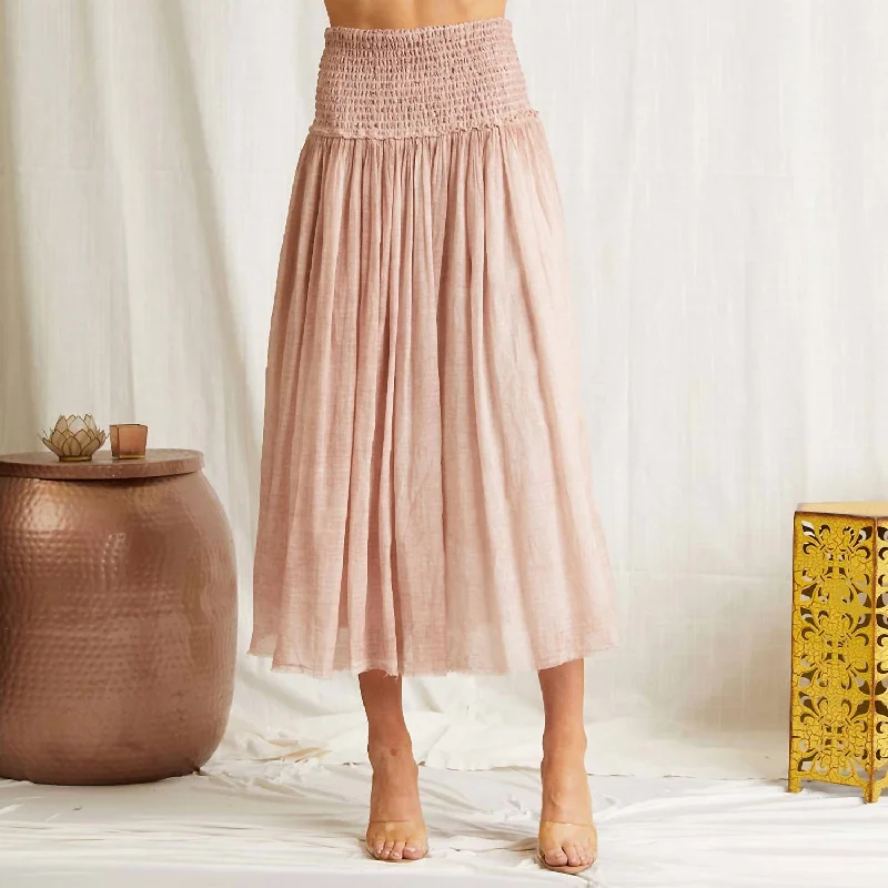 Raelyn Skirt In Pink velvet skirt sumptuous