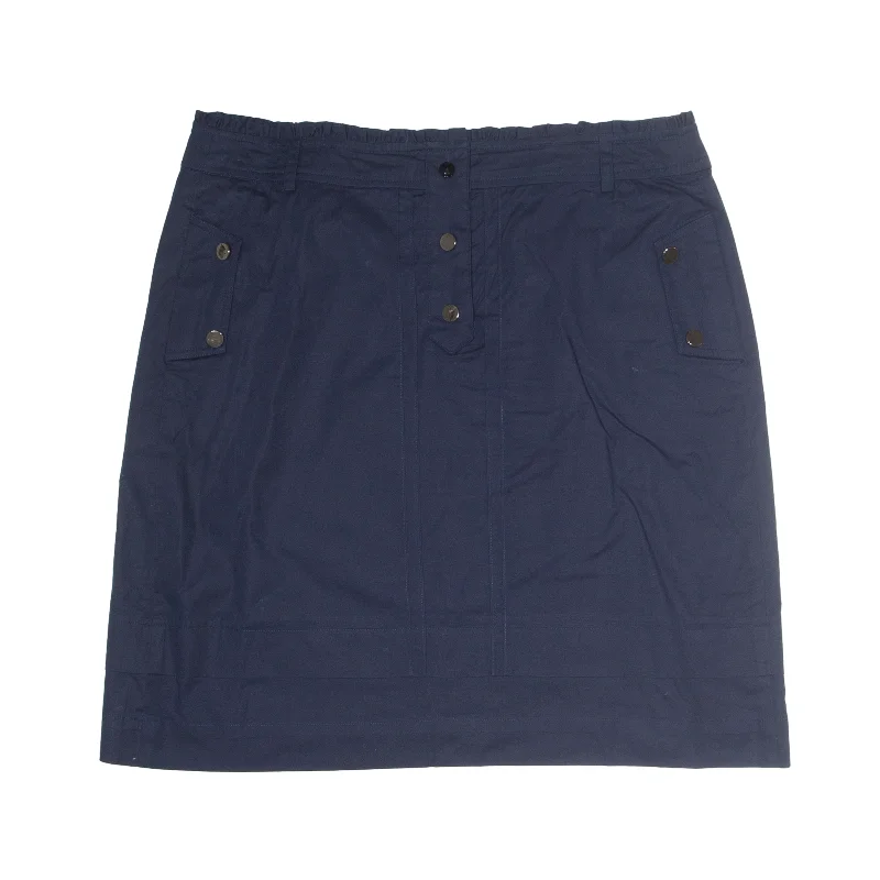 REISS Frill Waist Knee Length Straight Skirt Blue Womens UK 14 lace skirt intricate