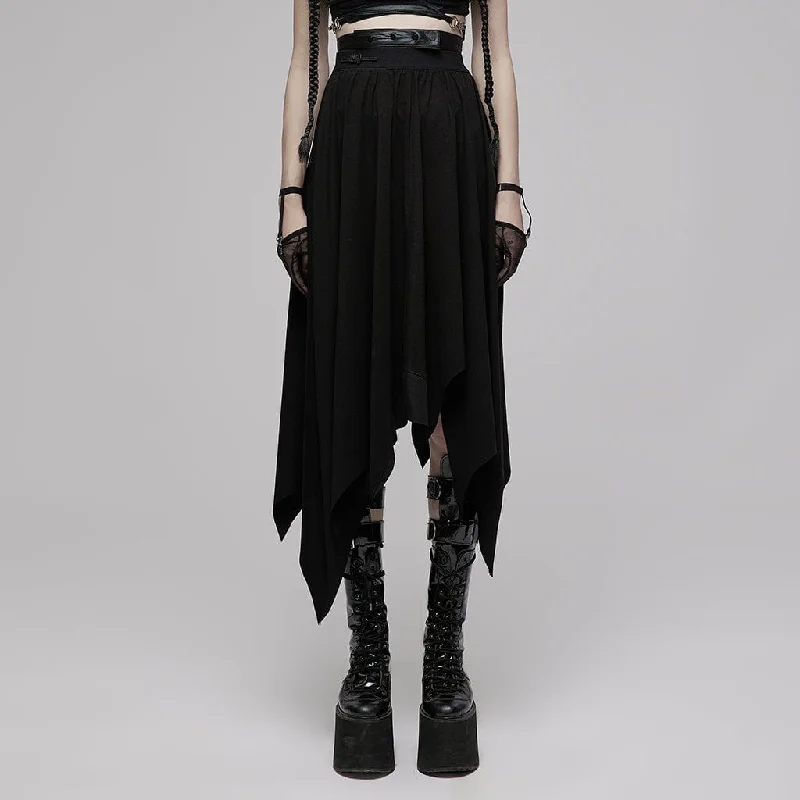 Women's Punk Irregular Hem Skirts patchwork skirt art